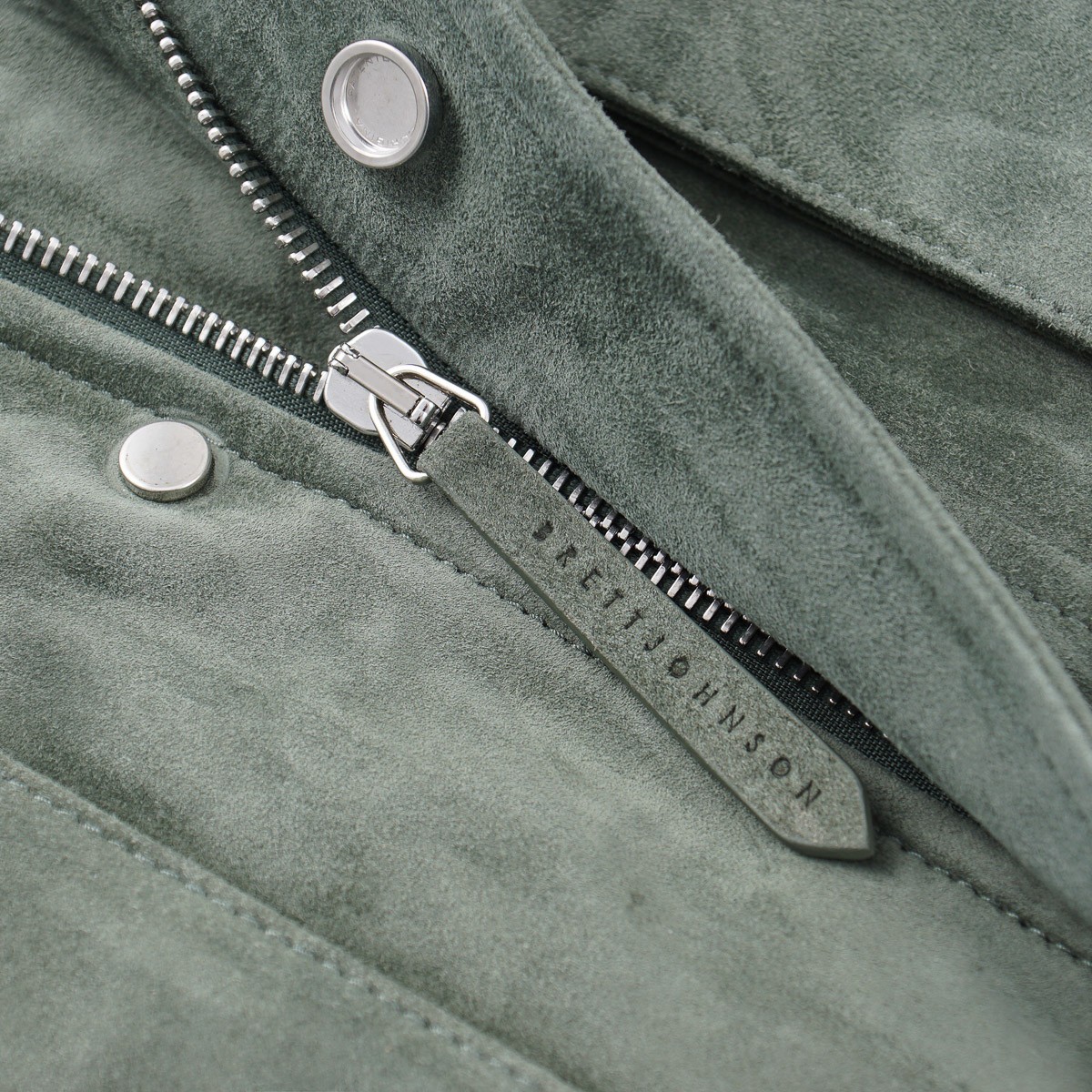 Brett Johnson Green Soft Calf Suede Leather ‘Lugano’ Field Jacket XL (Eu 54) NWT