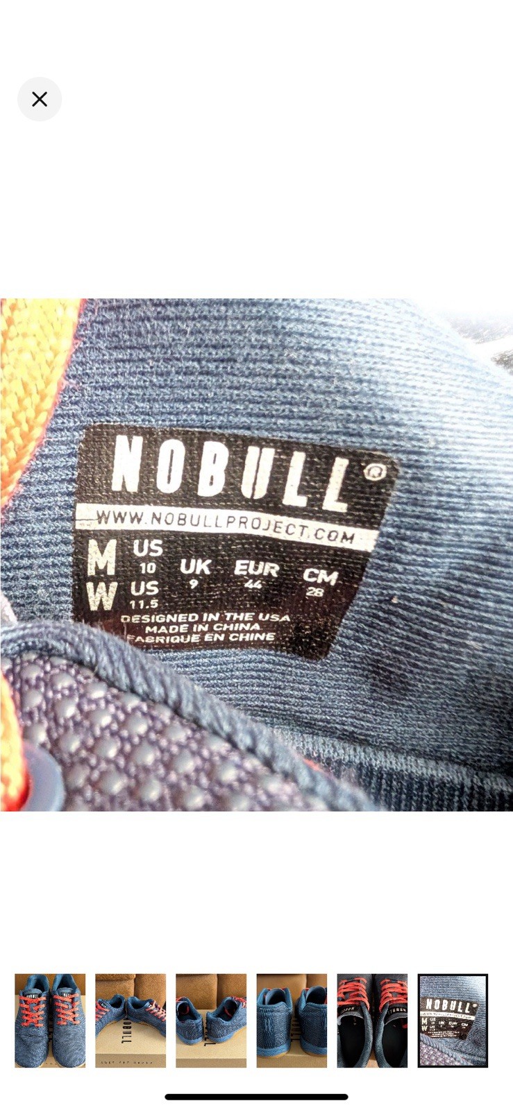 NOBULL Men’s Low Top Athletic Sneaker, Blue Slate/ Orange, Lace-Up Solid Pattern