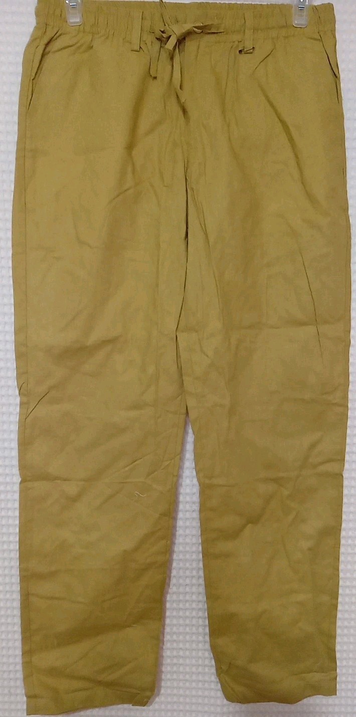 Womens Premium Soft Linen Cotton Pants Relaxed Fit Comfort Drawstring Large