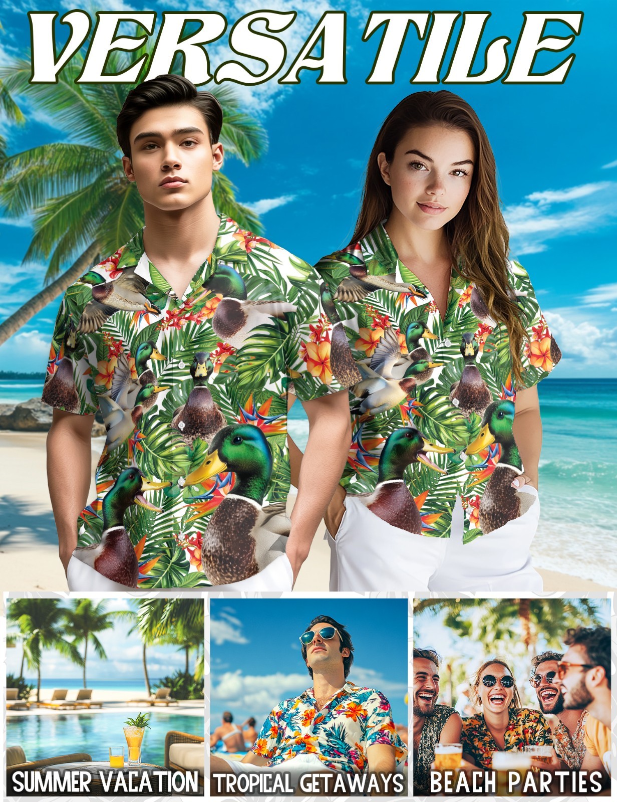 Tropical Geese Hawaiian Shirt Bird Animal Aloha Beach Summer Gift