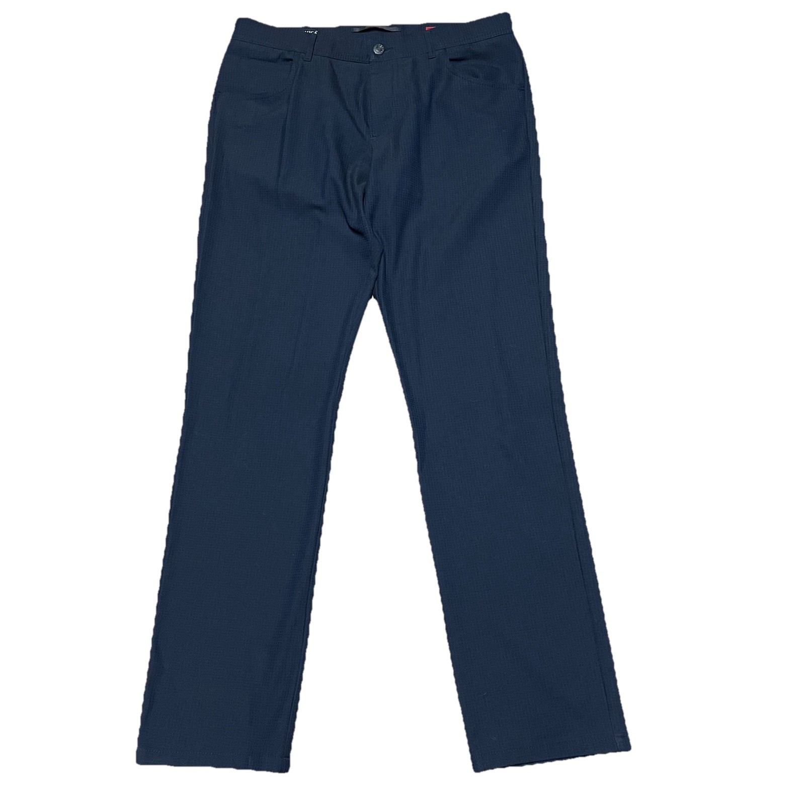 Alberto Ceramica Modern Fit Mens 32×32 Stone Blue Chino Poly Blend Pants Stretch