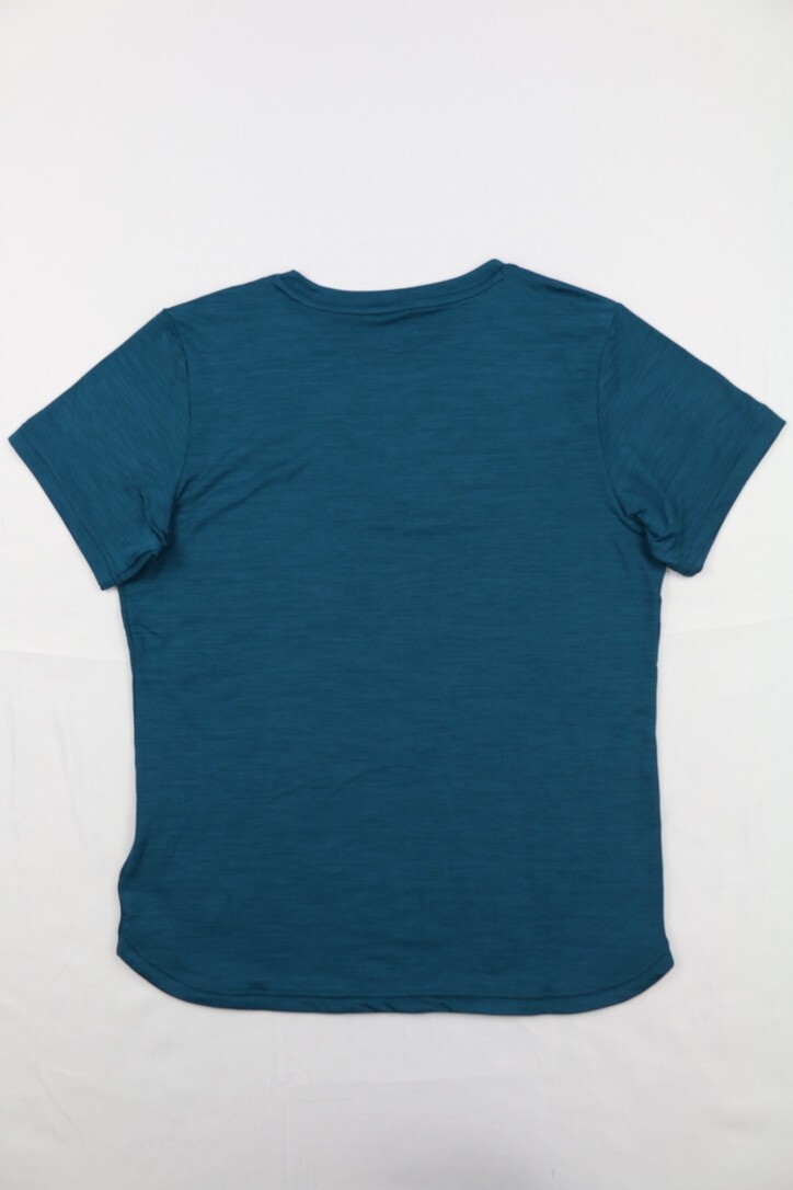 PUMA Womens Short Sleeve Logo Tee Lightweight Blue S Spell Out Logo Crew Neck