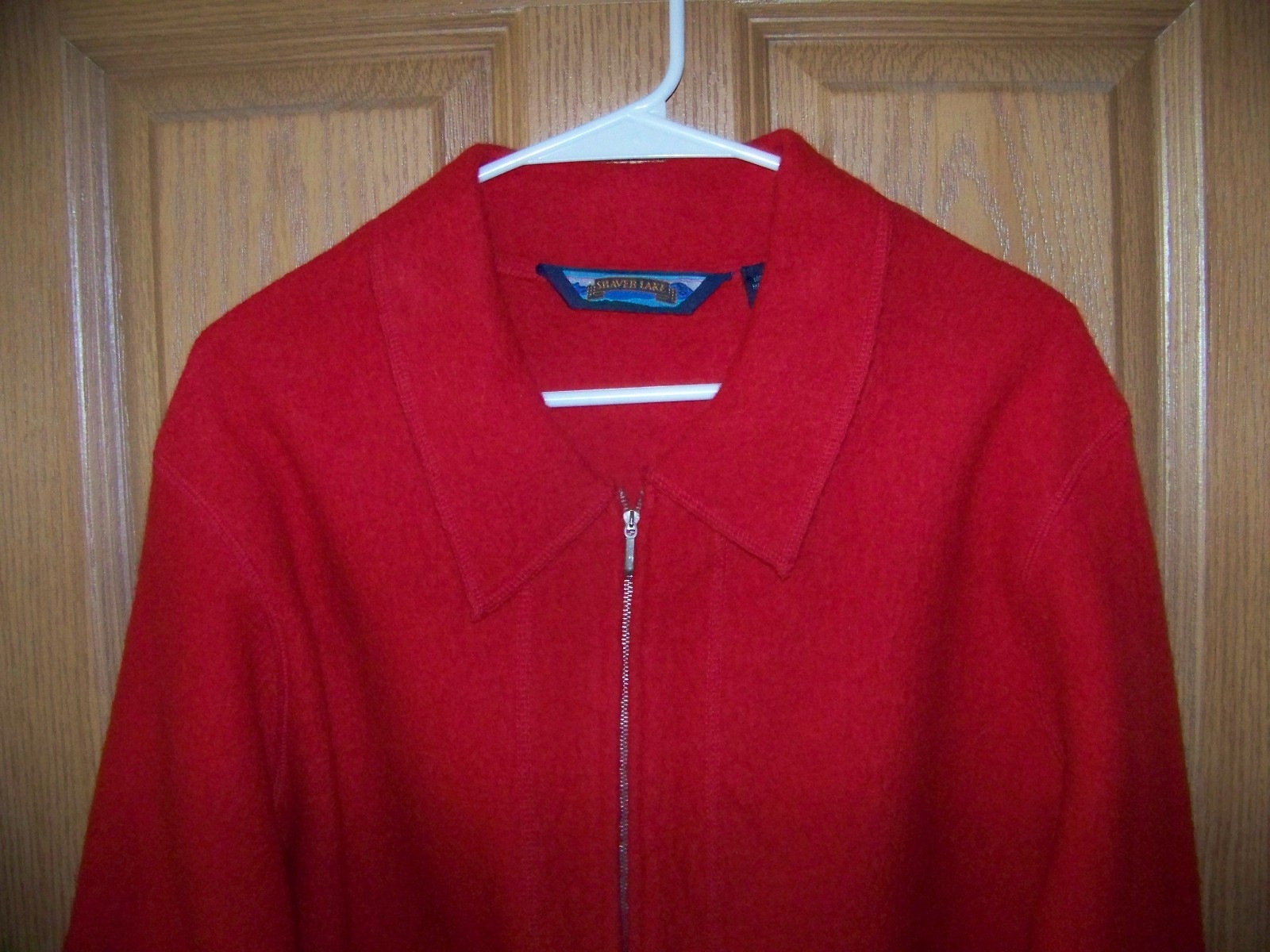 Shaver Lake Womens 100% Wool Full Zip Sweater Jacket Top Large Red Excellent