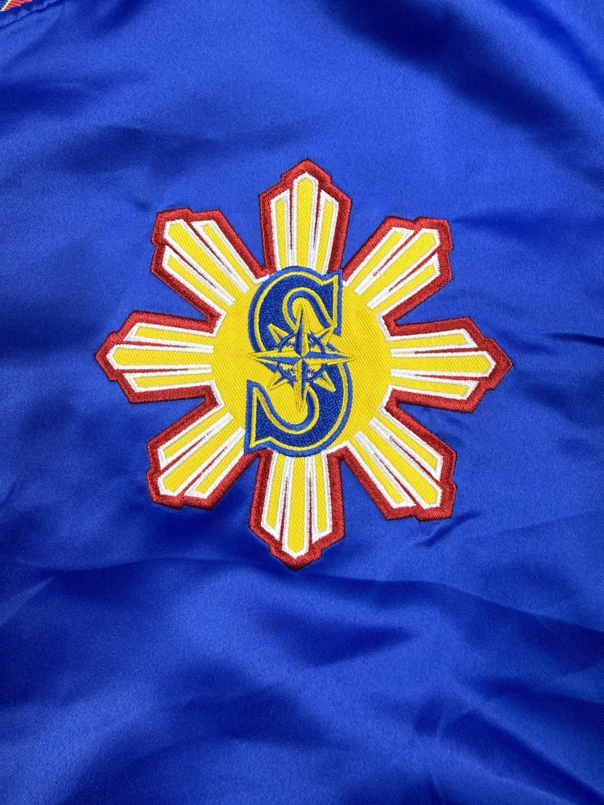 Seattle Mariners Filipino heritage night Satin bomber jacket Coat Philippines L
