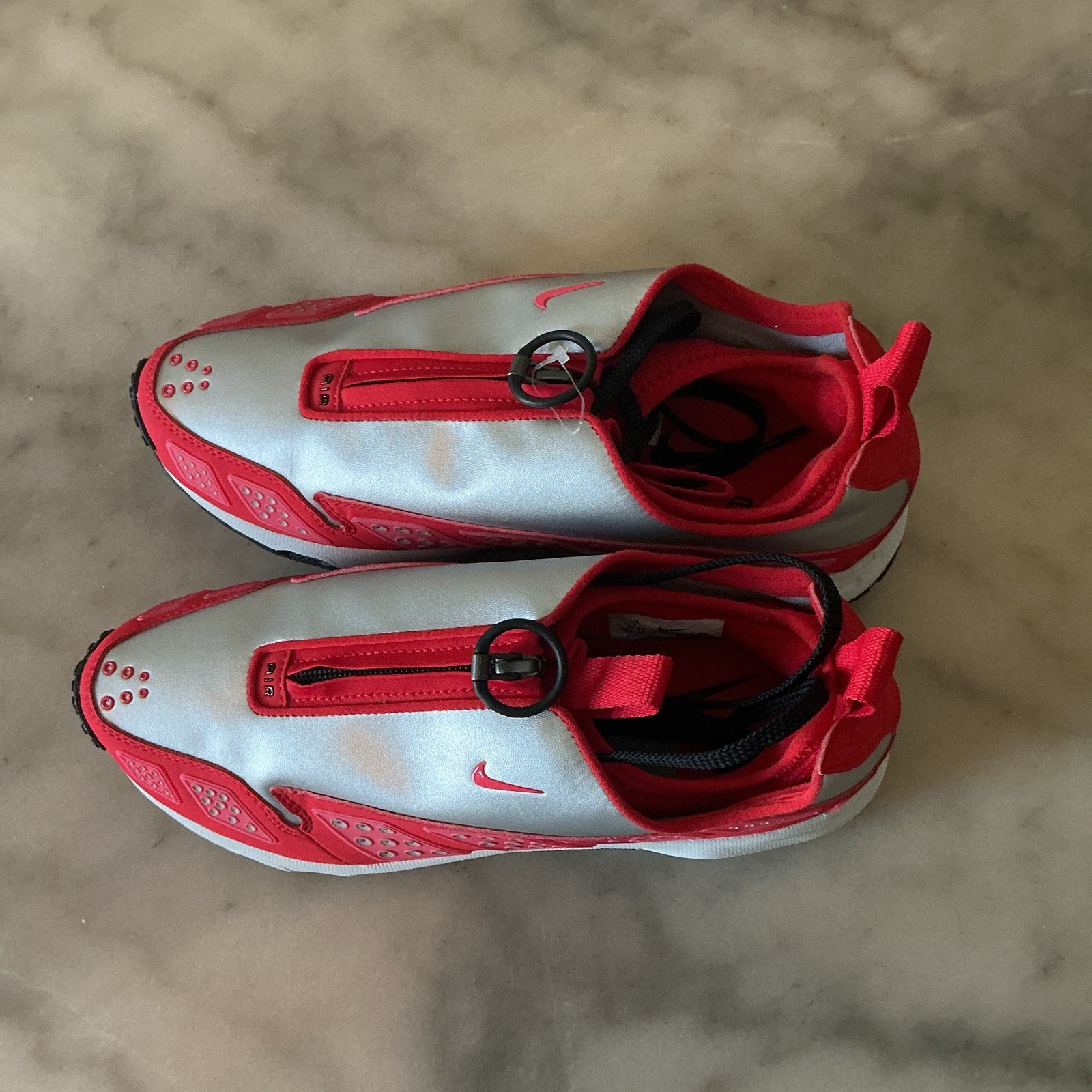 Nike Air Sunder Max Fusion Red Silver Low Top Neoprene Lace-Up IH3988-001