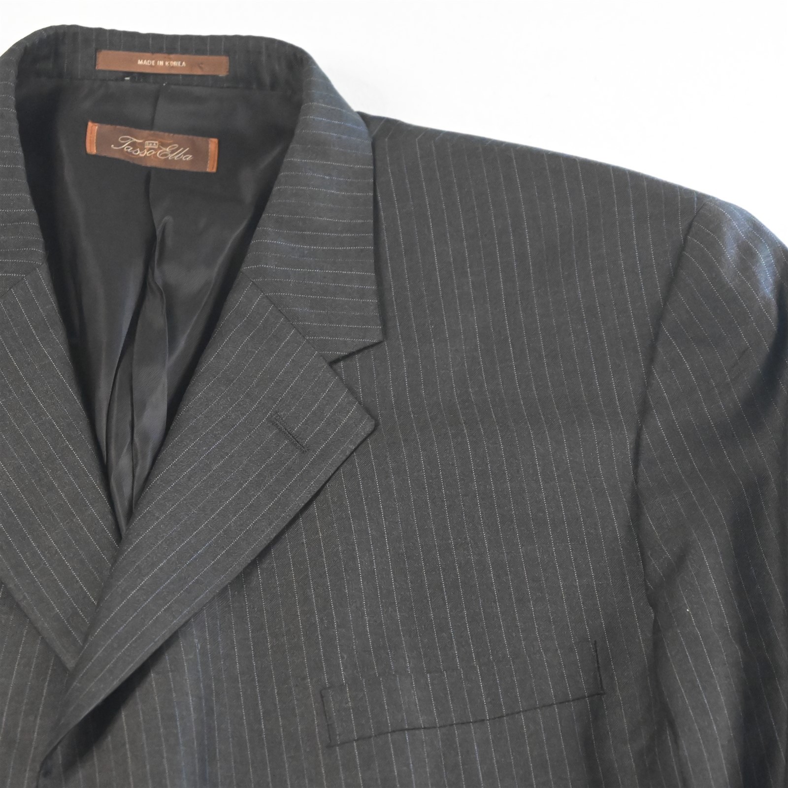 Vitale Barberis 48R 40×29 Brown Striped Super 110s Wool Mens Jacket Pants Suit