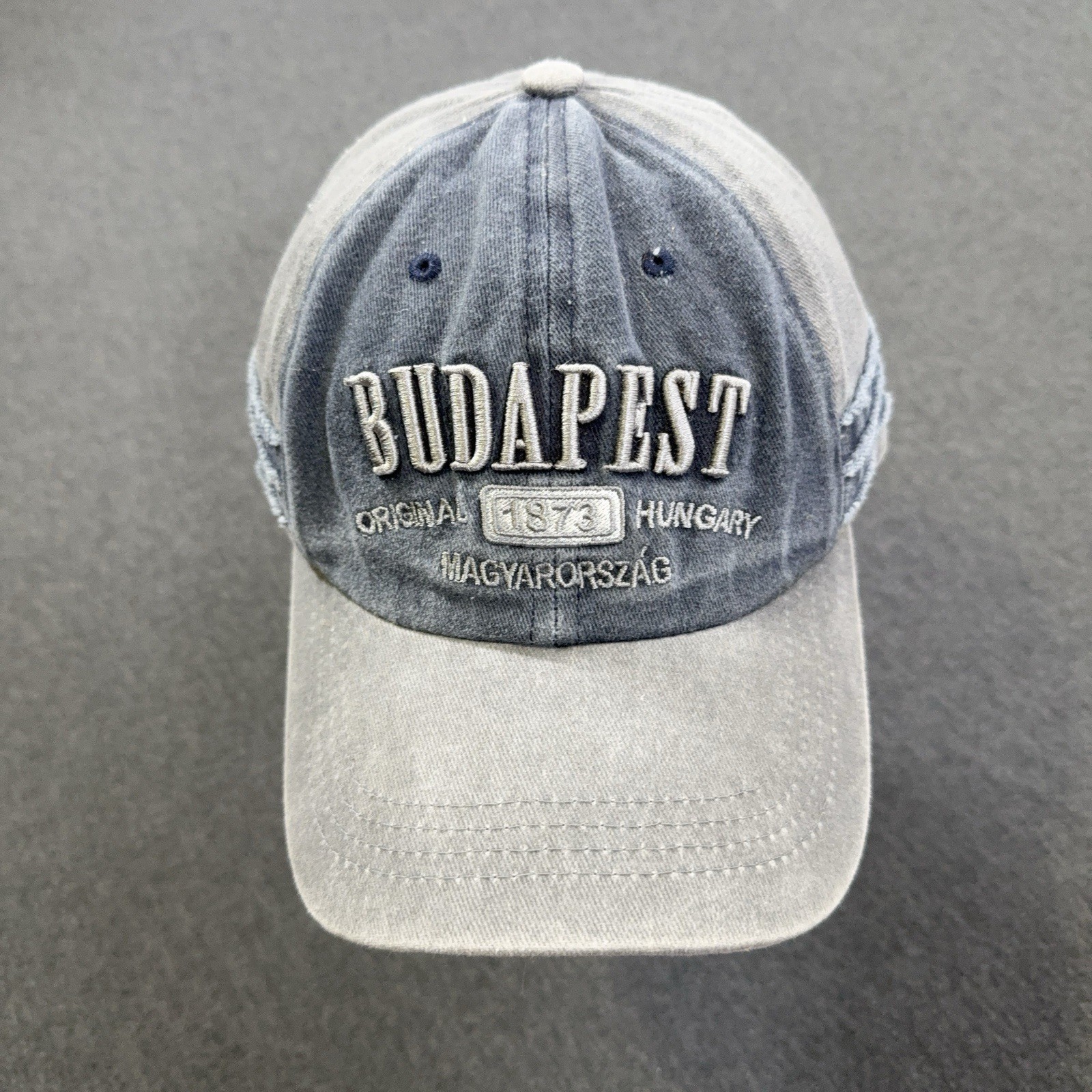 Budapest Hat OSFA Gray Adjustable Baseball Cap 100% Cotton Hungary Magyarorszag