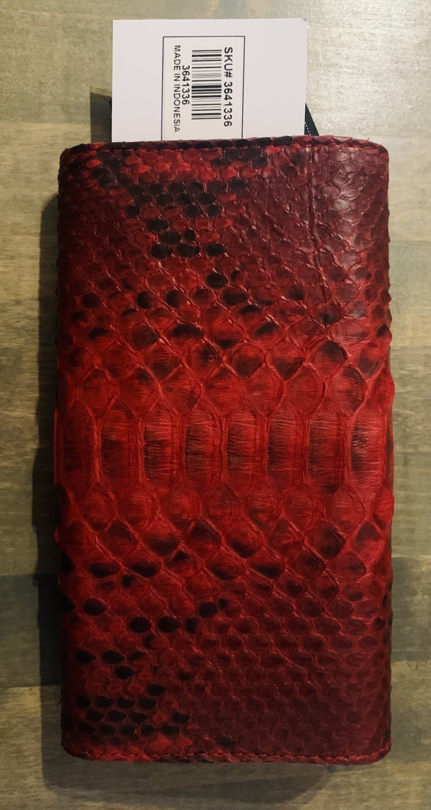 Grand Pelle Handmade 100% Genuine Python Leather Wallet-Red – NWT