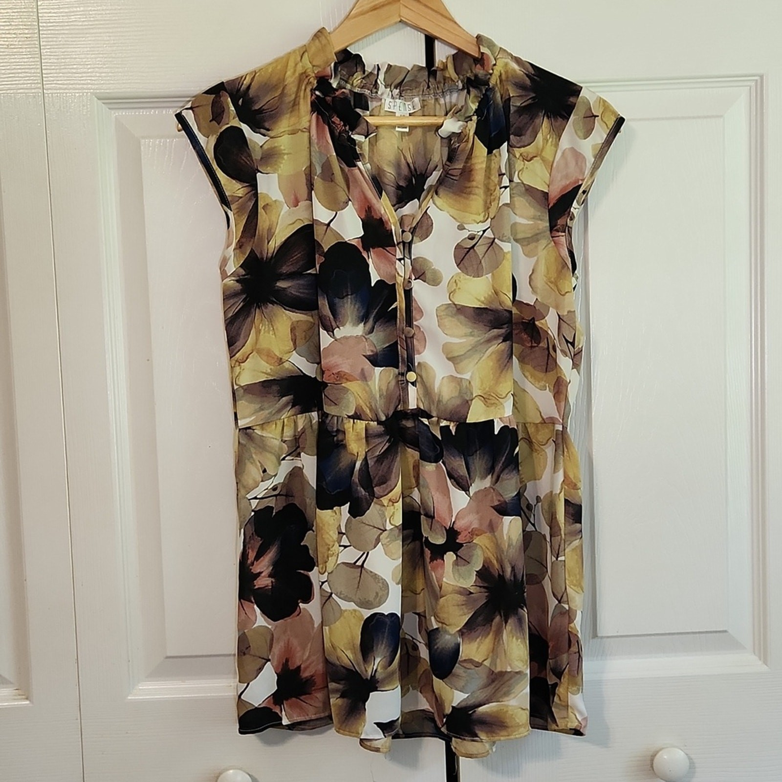 Spence Women’s Multi-Colored Floral Top Size SM Watercolor Y2K Girlhood Fairy
