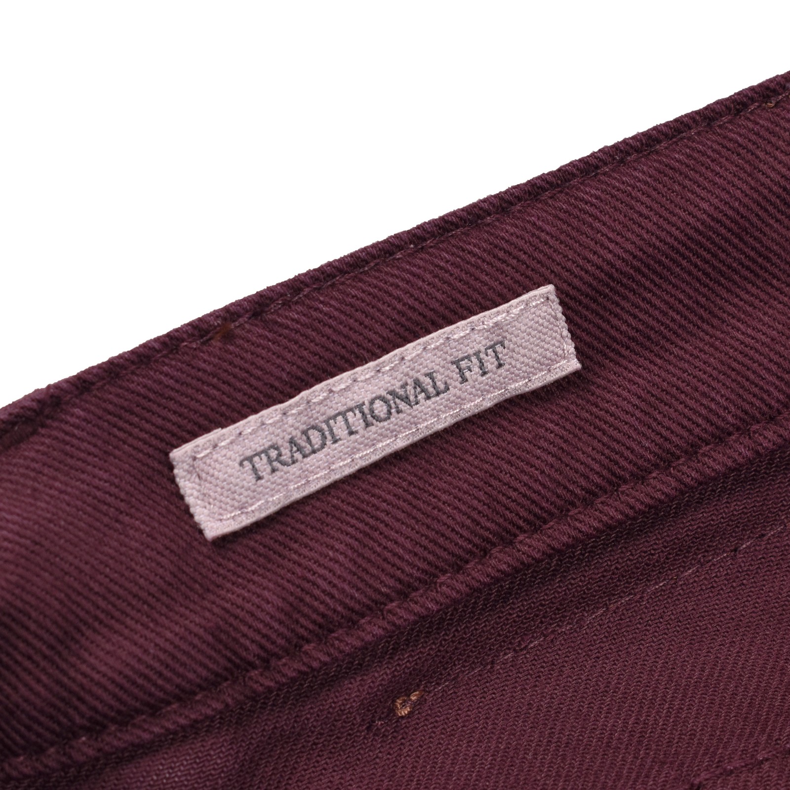 BRUNELLO CUCINELLI MEN’S BURGUNDY DENIM FIVE-POCKET TROUSERS MSRP $865