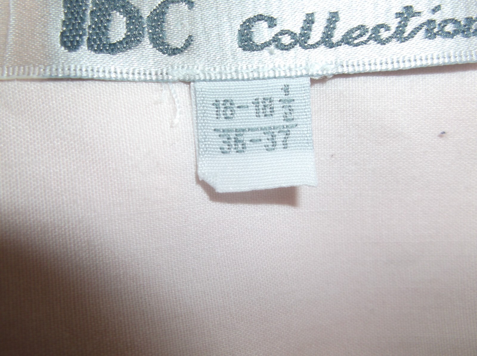 TDC Collection Men’s Shirt Size 18-18.5 Pink Long Sleeve Banded Collar