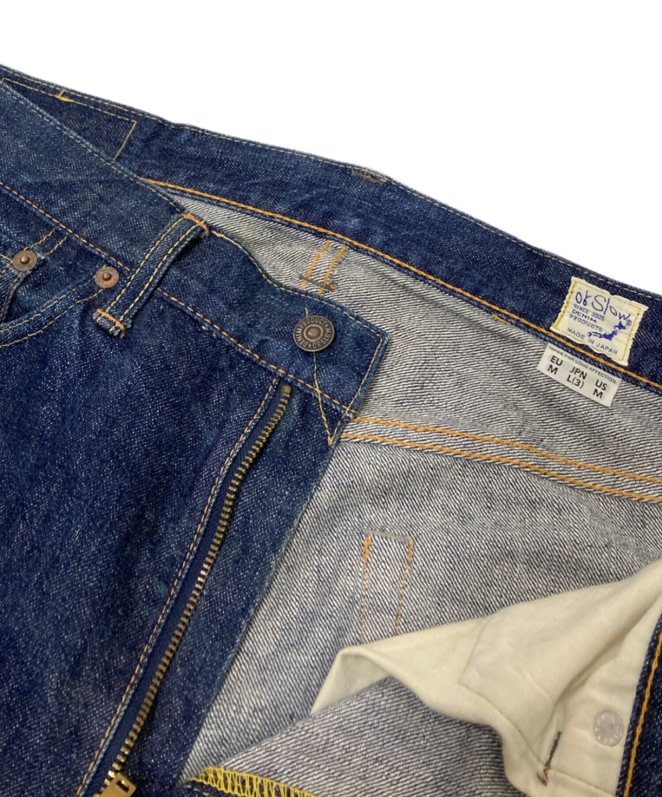 orSlow LOT 107W Denim Pants Size L Indigo Cotton Made in Japan Used Jeans Used