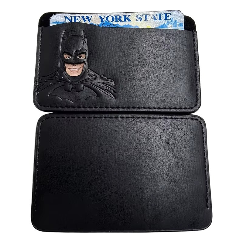 Batman Style PU Leather Wallet with ID Window Card Holder Superhero Mask Design