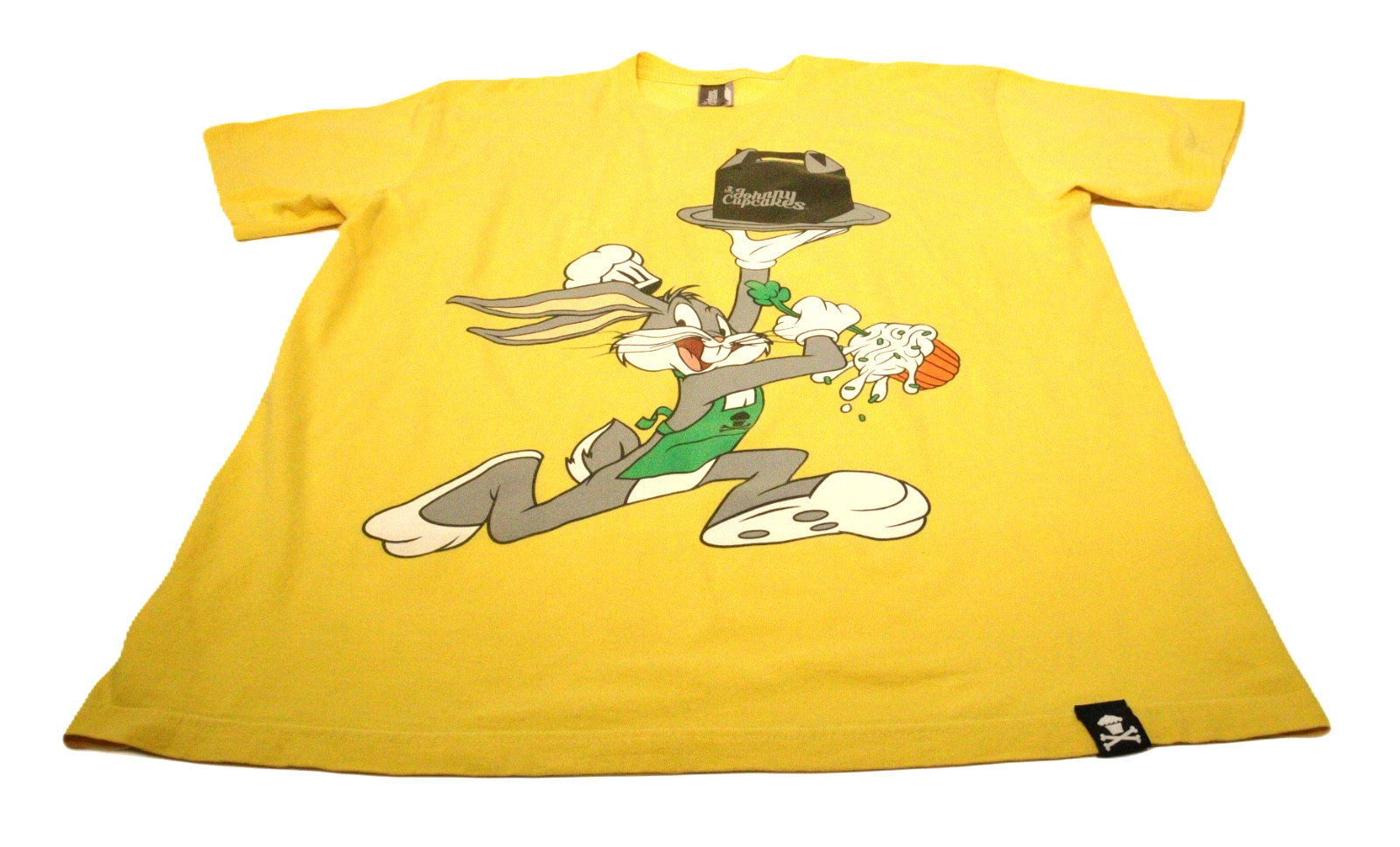 Johnny Cupcakes Looney Tunes Bugs Bunny Yellow T-Shirt XL 100% Cotton T0332