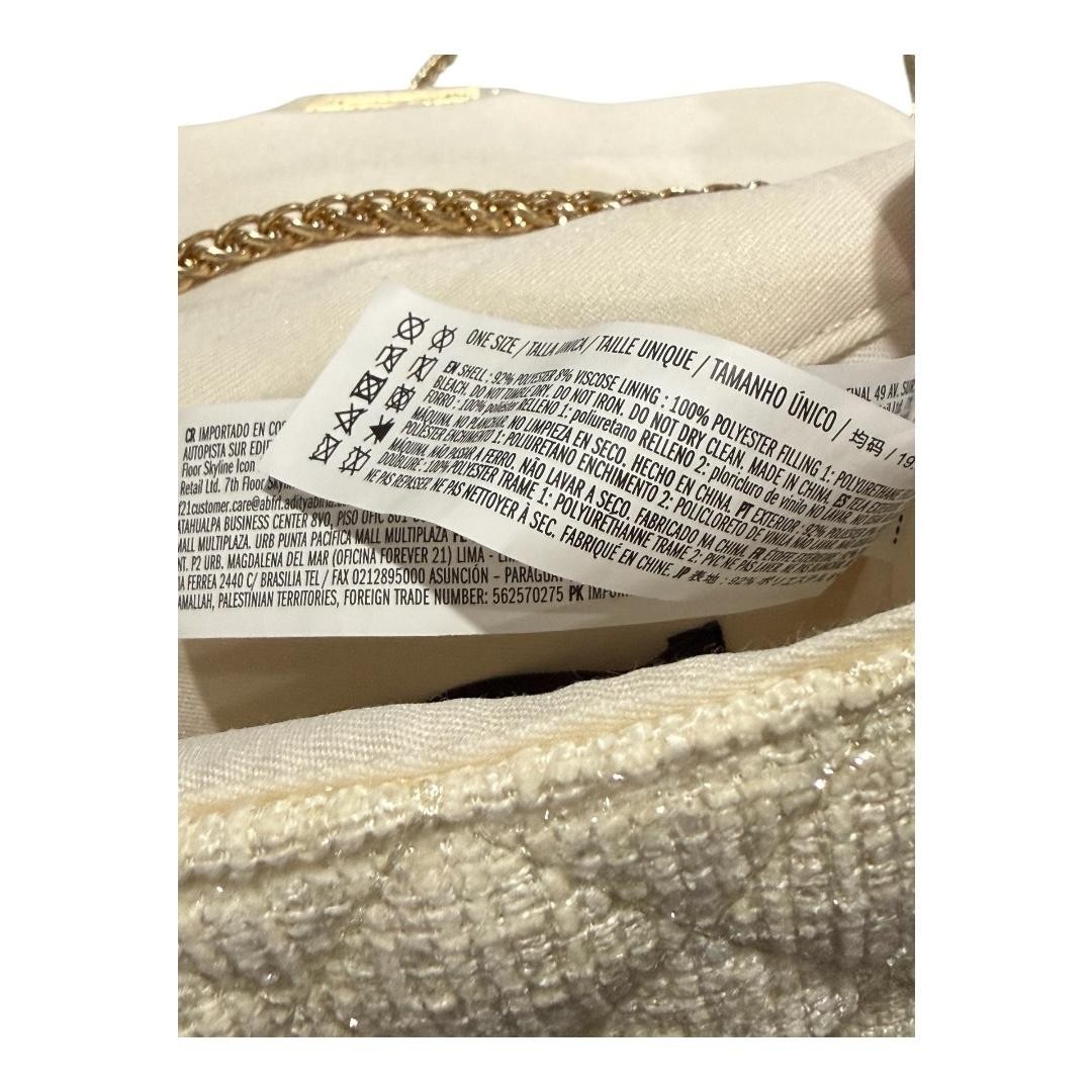 Forever 21 Crossbody Bag Purse Womens Small White Quilted Chain Strap Evening