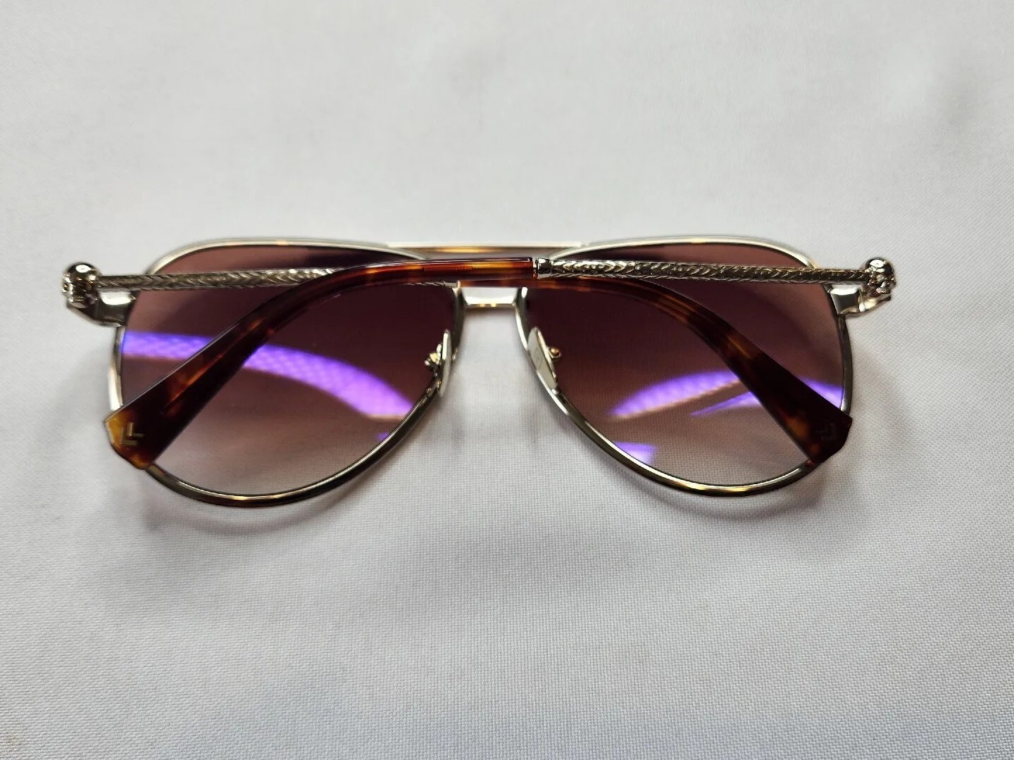 JOHN VARVATOS V546 GOLD LARGE MEN’S AVIATOR SUNGLASSES EYESIZE 63-13-145 JAPAN