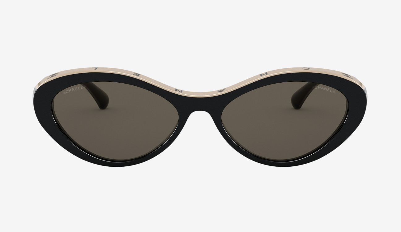 CHANEL CH5416 Beige & Black Acetate Oval Woman’s Sunglasses 57-18-145mm