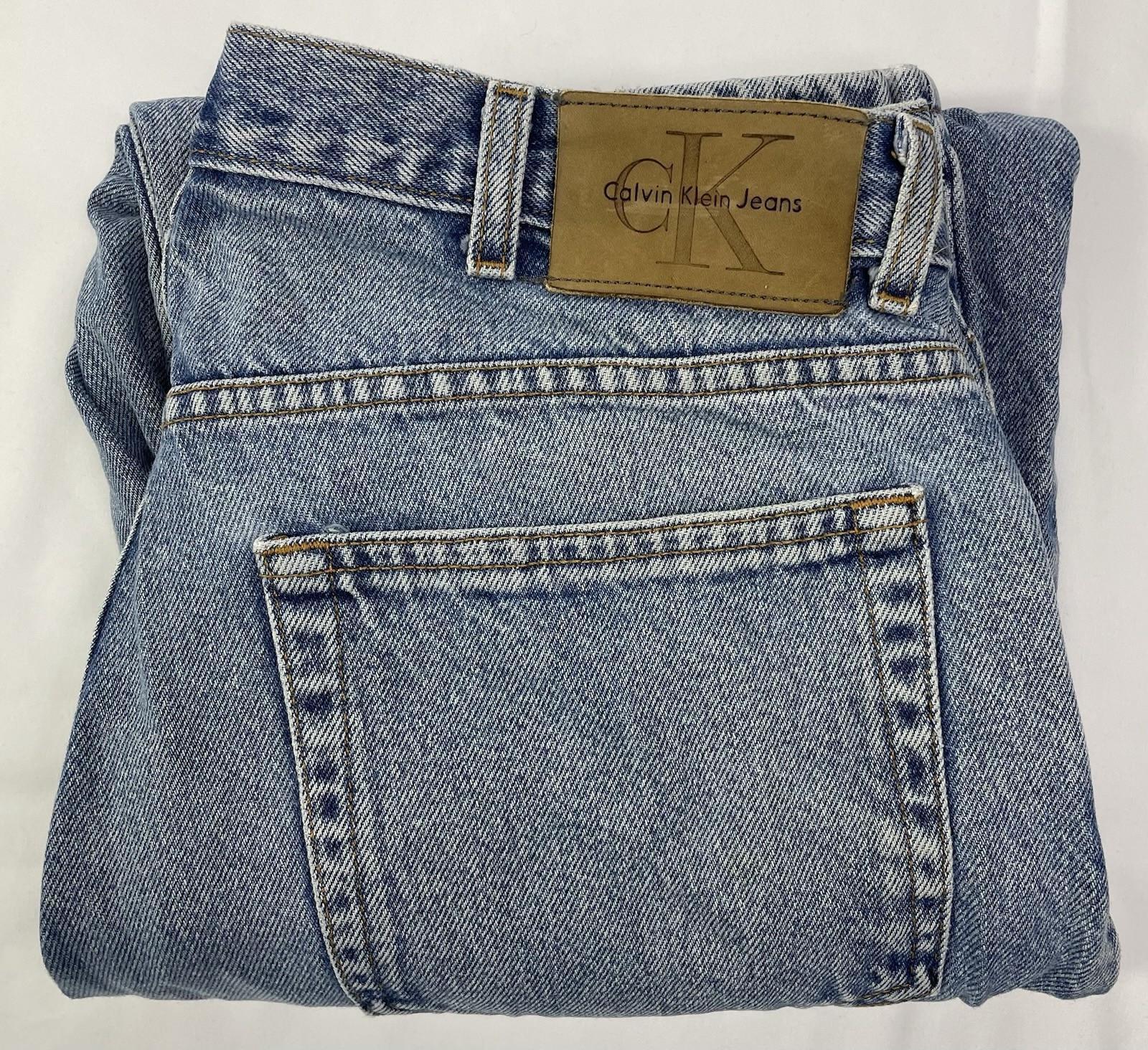 Vintage Calvin Klein Men’s 36×30 Stone Washed Blue Jeans “Fit Like 34×30”