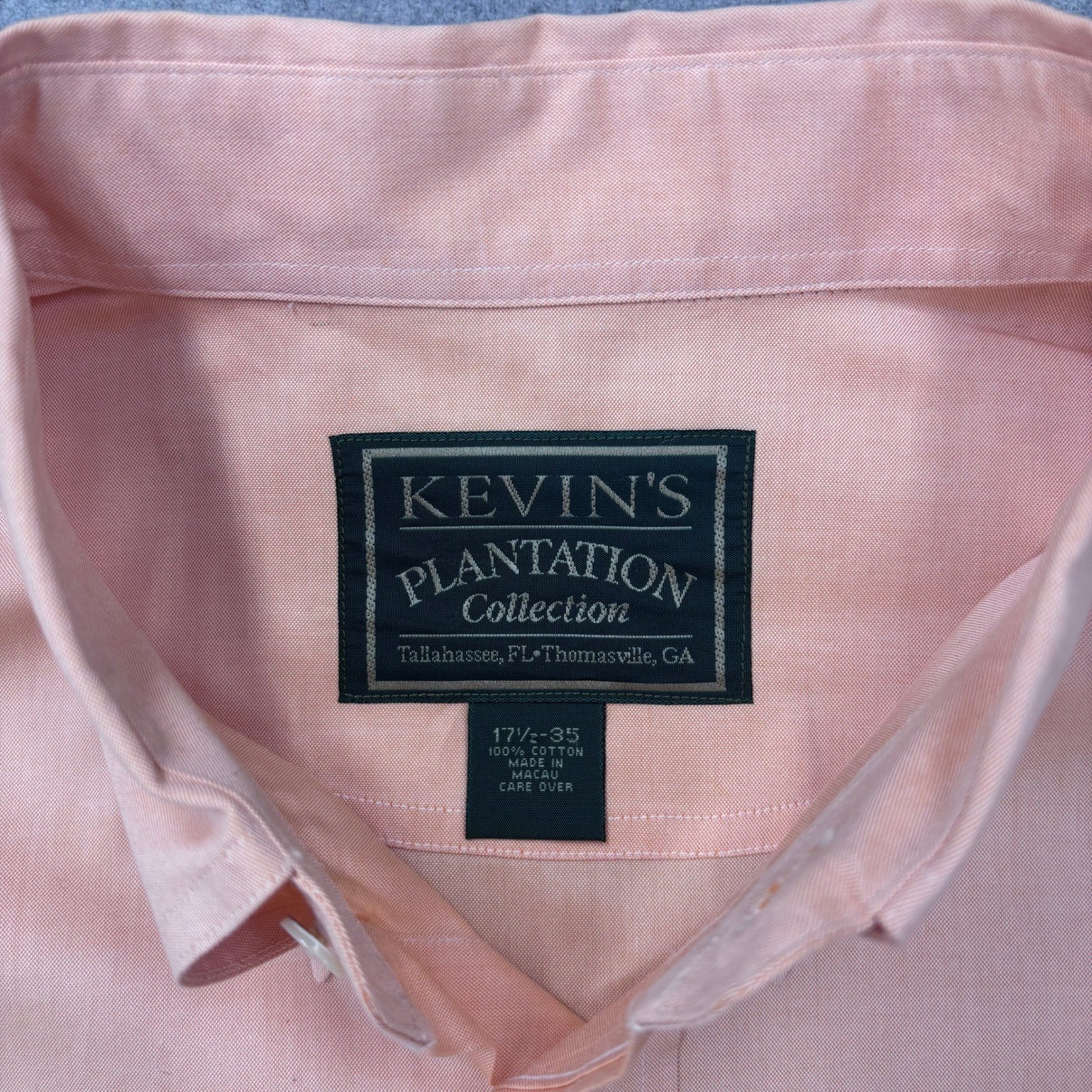 Kevin’s Plantation Collection Shirt Men 17.5-35 (XXL) Pink Bellow Bi-Swing FLAW