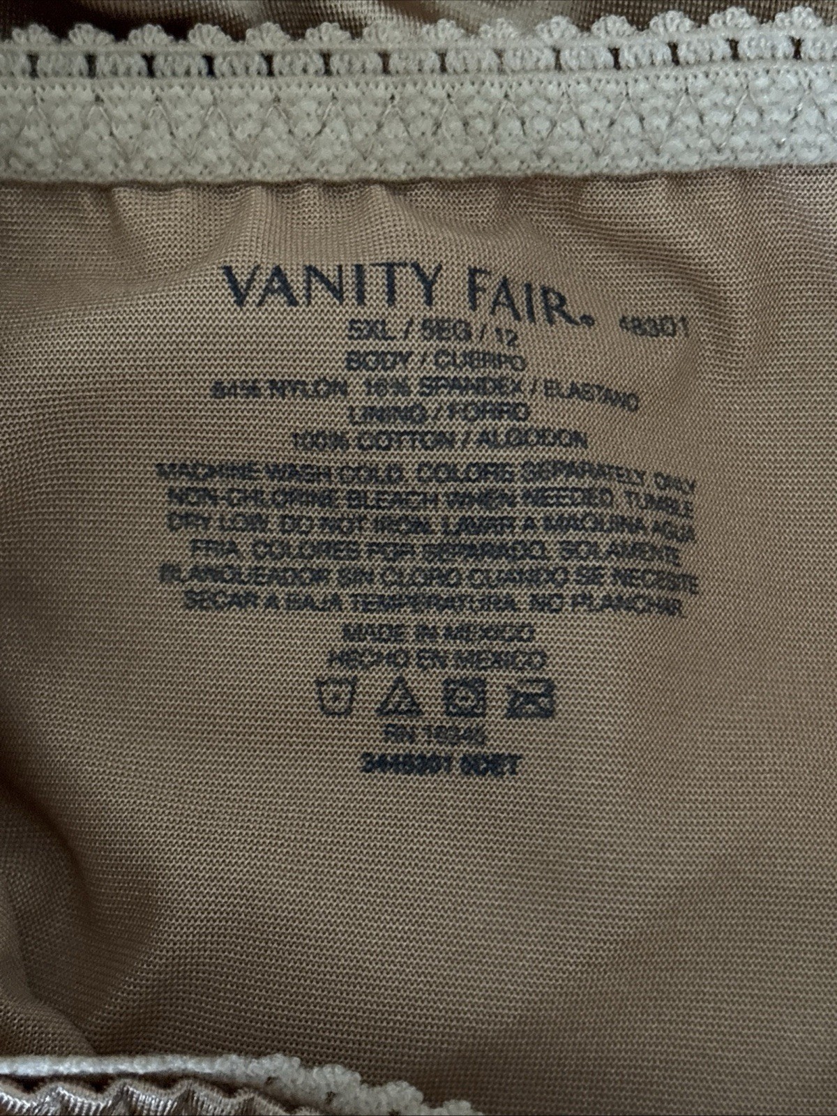 NEW Vanity Fair Radiant Collection Light Control Undershapers 3 Pack Hi-Cut 5XL