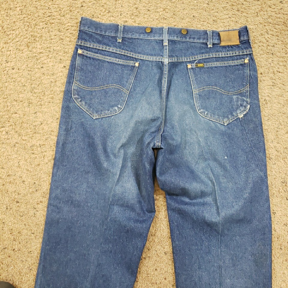 Vintage 80s Distressed LEE Logger Jeans Mens 42X30 (Real 40×30) -Made In USA