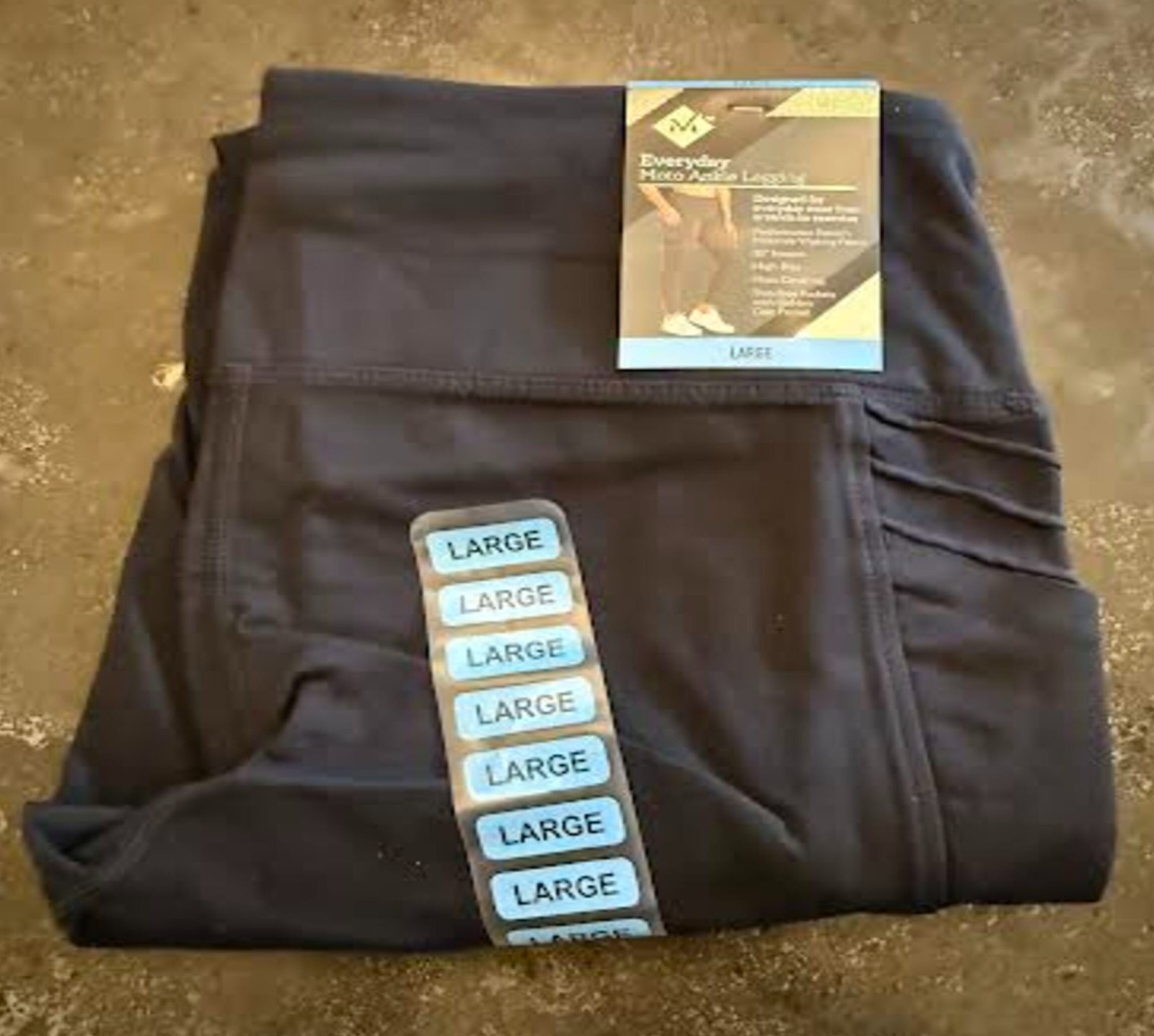 NWT MEMBER’S MARK Women’s High-Rise Everyday Black Moto Ankle Legging, Size L