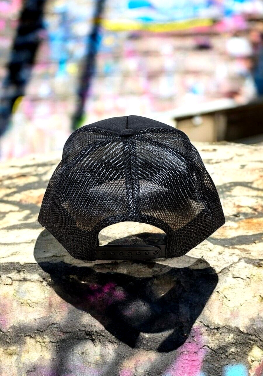 BLACK Foam Trucker Snapback OTTO Hat Yellow “PRETTY GOOD AT BAD DECISIONS” NEW