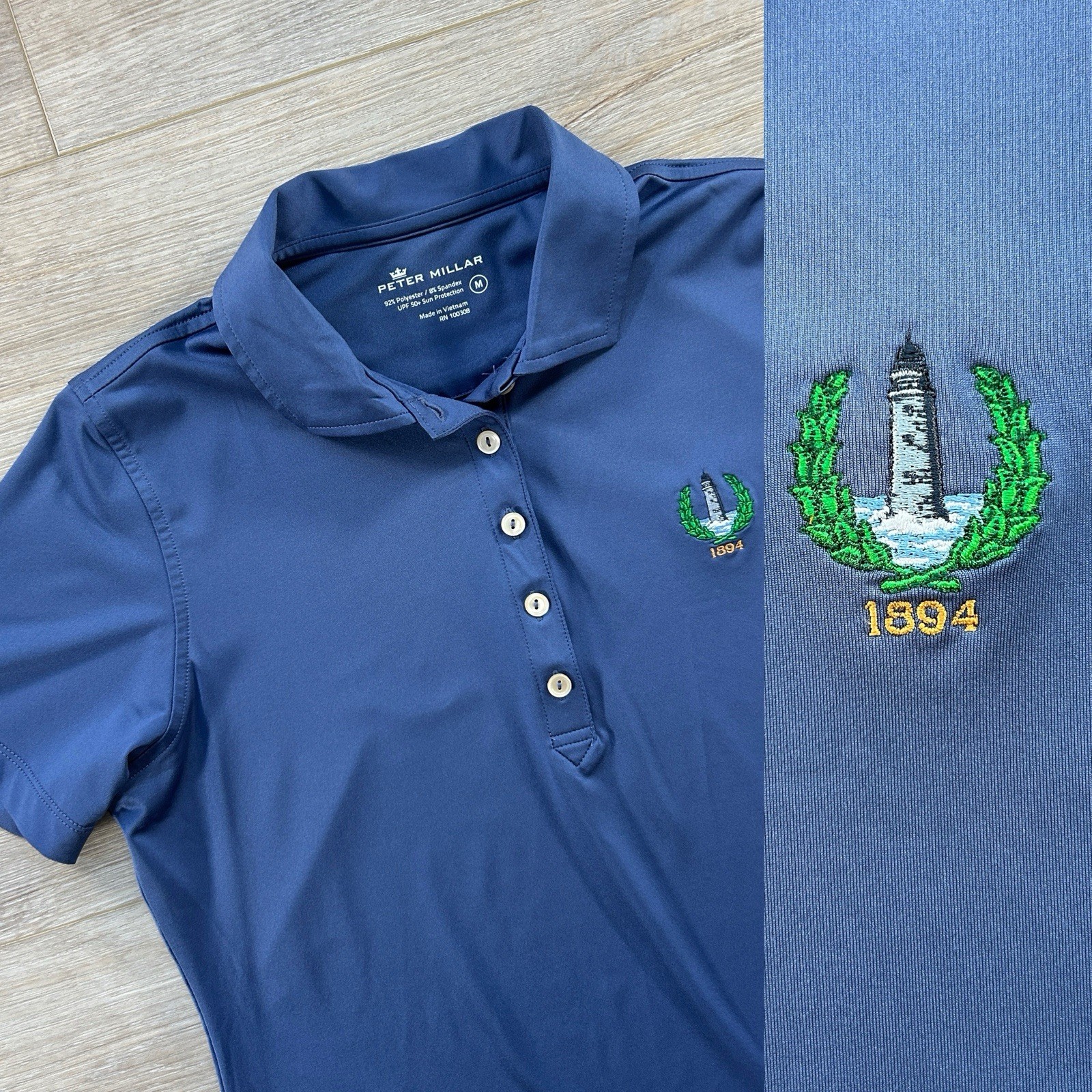 Peter Millar Womens Med Cohasset Golf Club Massachusetts Short Sleeve Polo Shirt