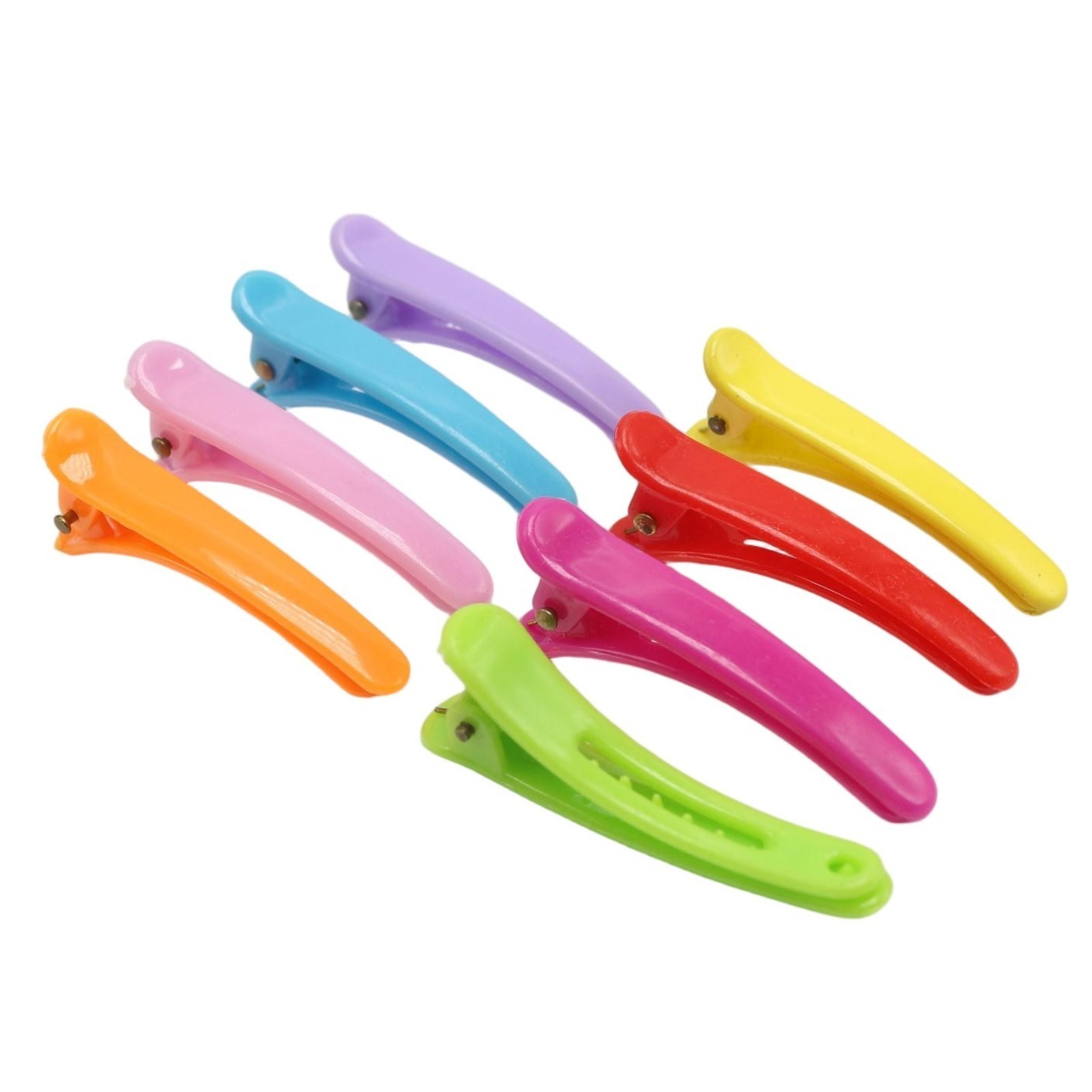 50pcs Mixed Bubblegum Color Hair Clips – 45mm Plastic Prongs Alligator Clips