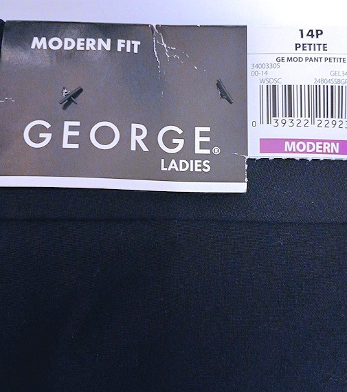 George Modern Fit Slacks Pants 14 Petite Below Waist Straight Fit Hip & Thigh
