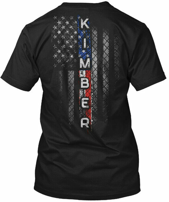 Fashionable Kimber Family American Flag Crew neck T-Shirt Made in USA S-5XL