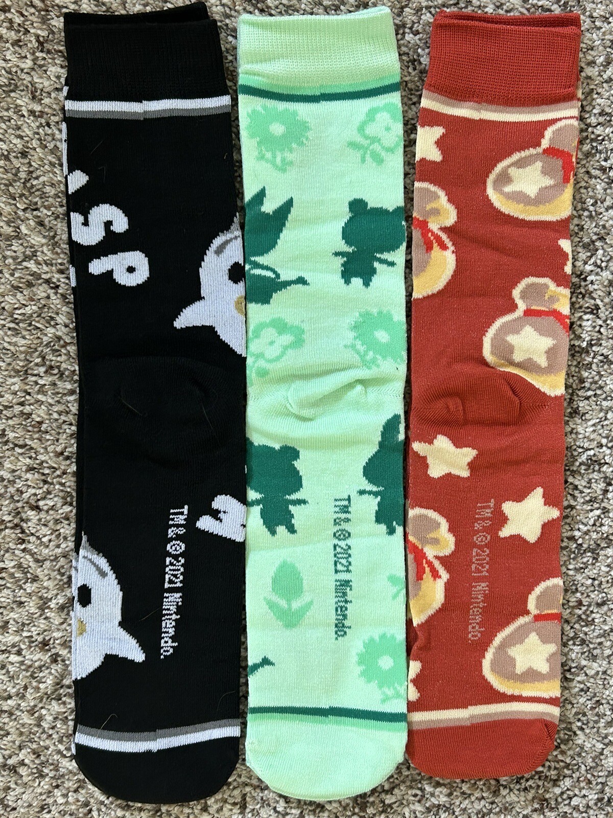 New Nintendo Animal Crossing Novelty Box Crew Socks – 3 pairs Size 10-13 (SH4)