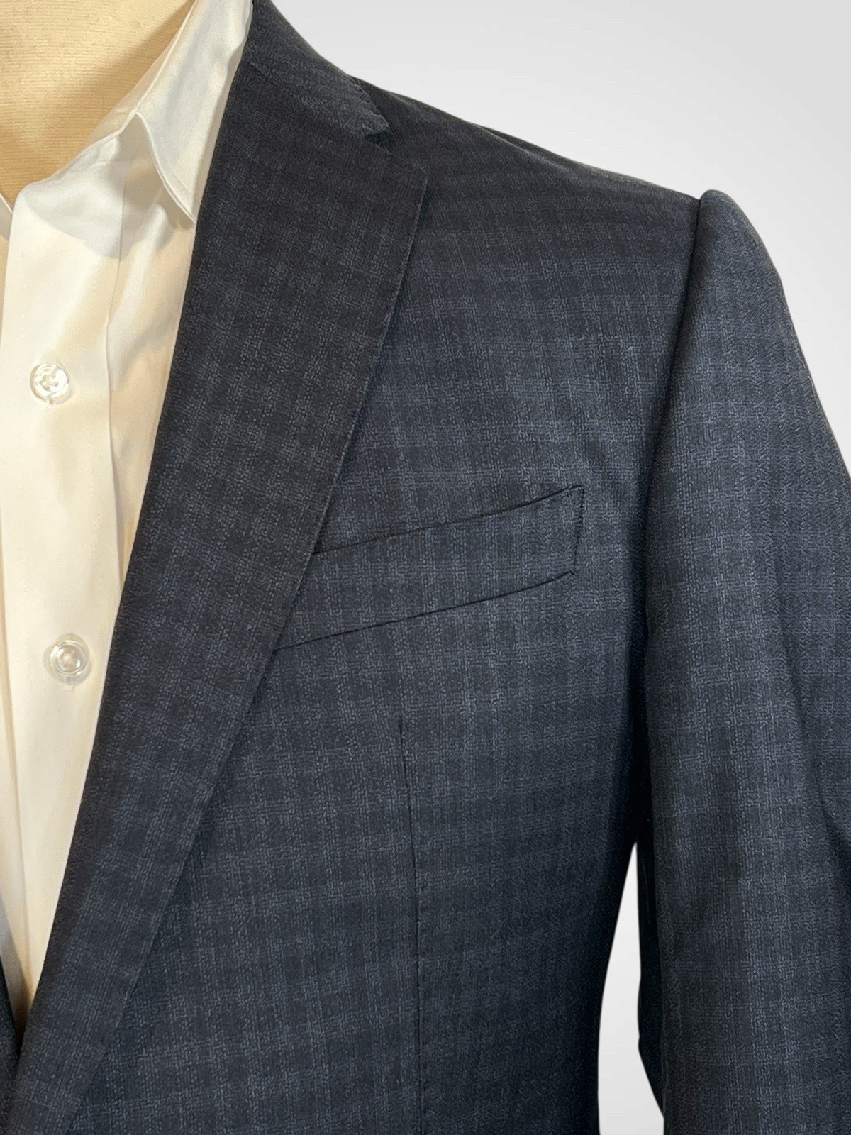Armani Collezioni M-Line 42-44R Blue Check Plaid Designer Blazer Sport Coat