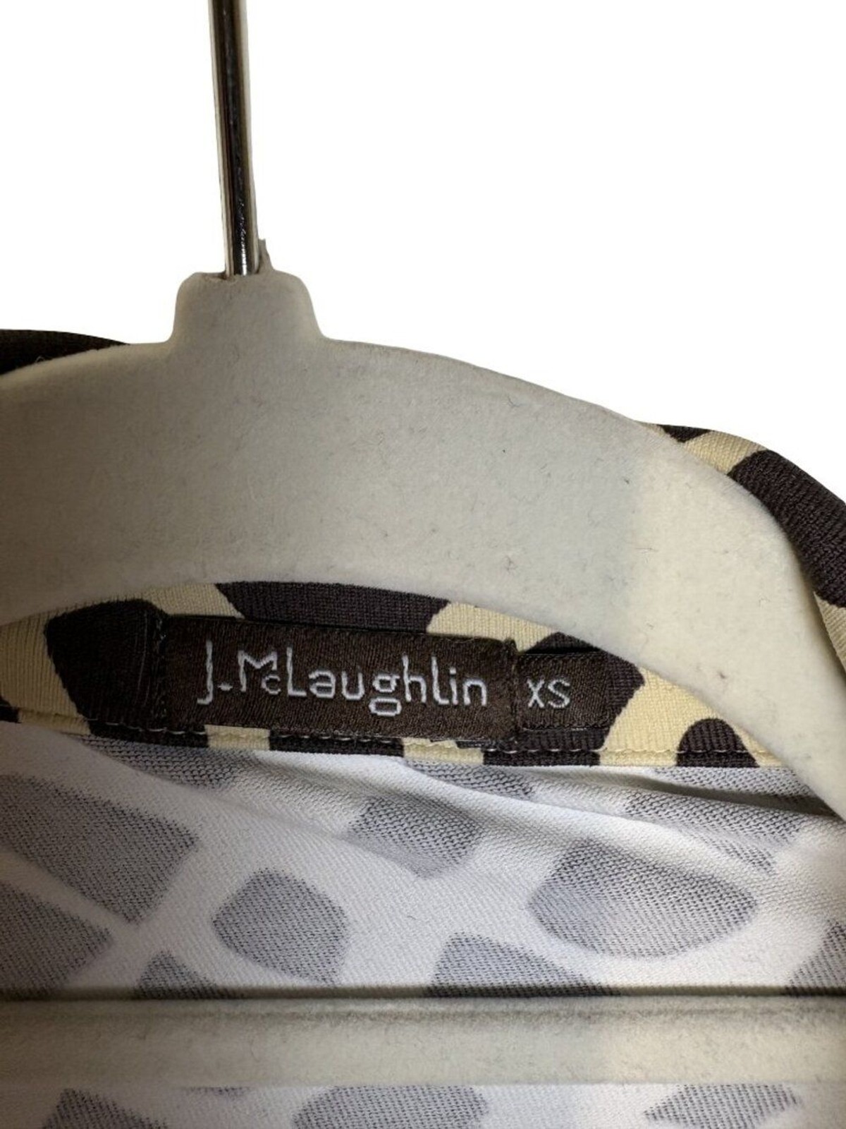 J.McLaughlin Catalina Cloth Faux Wrap Dress Women XS Black Tan Geometric