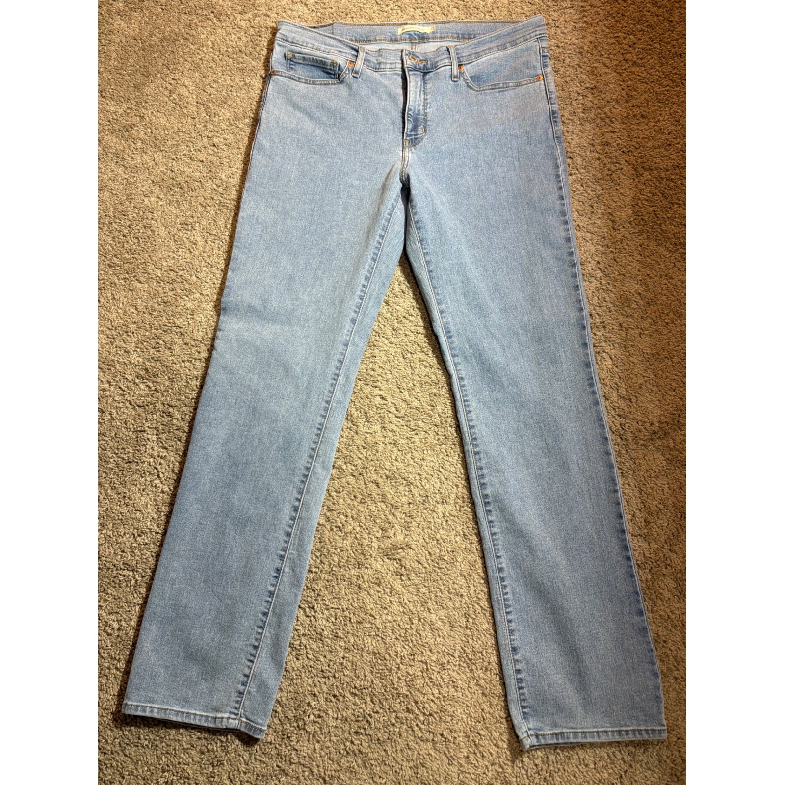 Levis 314 Shaping Straight Jeans Womens 33×32 Light Wash Denim 19631-0297