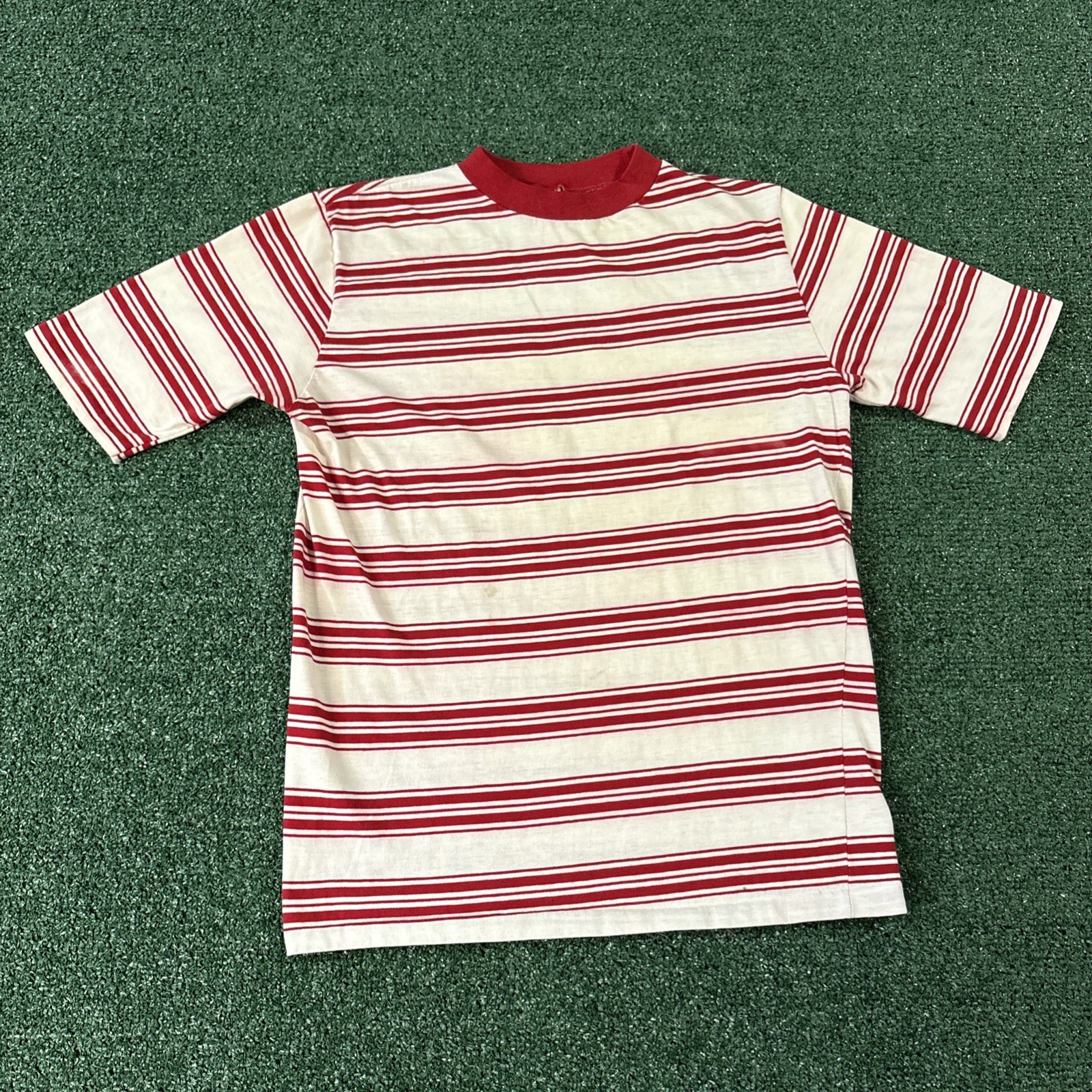 True Vintage 50s 60s Jantzen T-Shirt Striped Ringer Mens L Surf Single Stitch