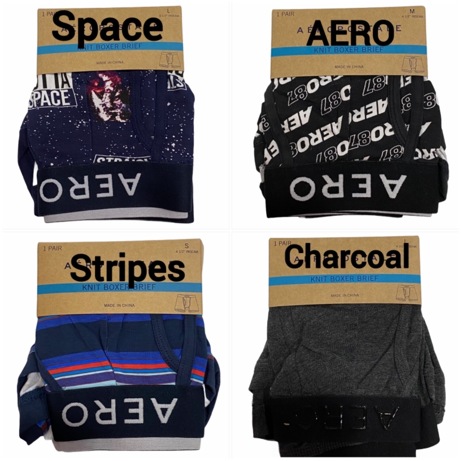 NWT AEROPOSTALE Knit Boxer Brief Underwear Sz S-M-L-XL Assorted Colors