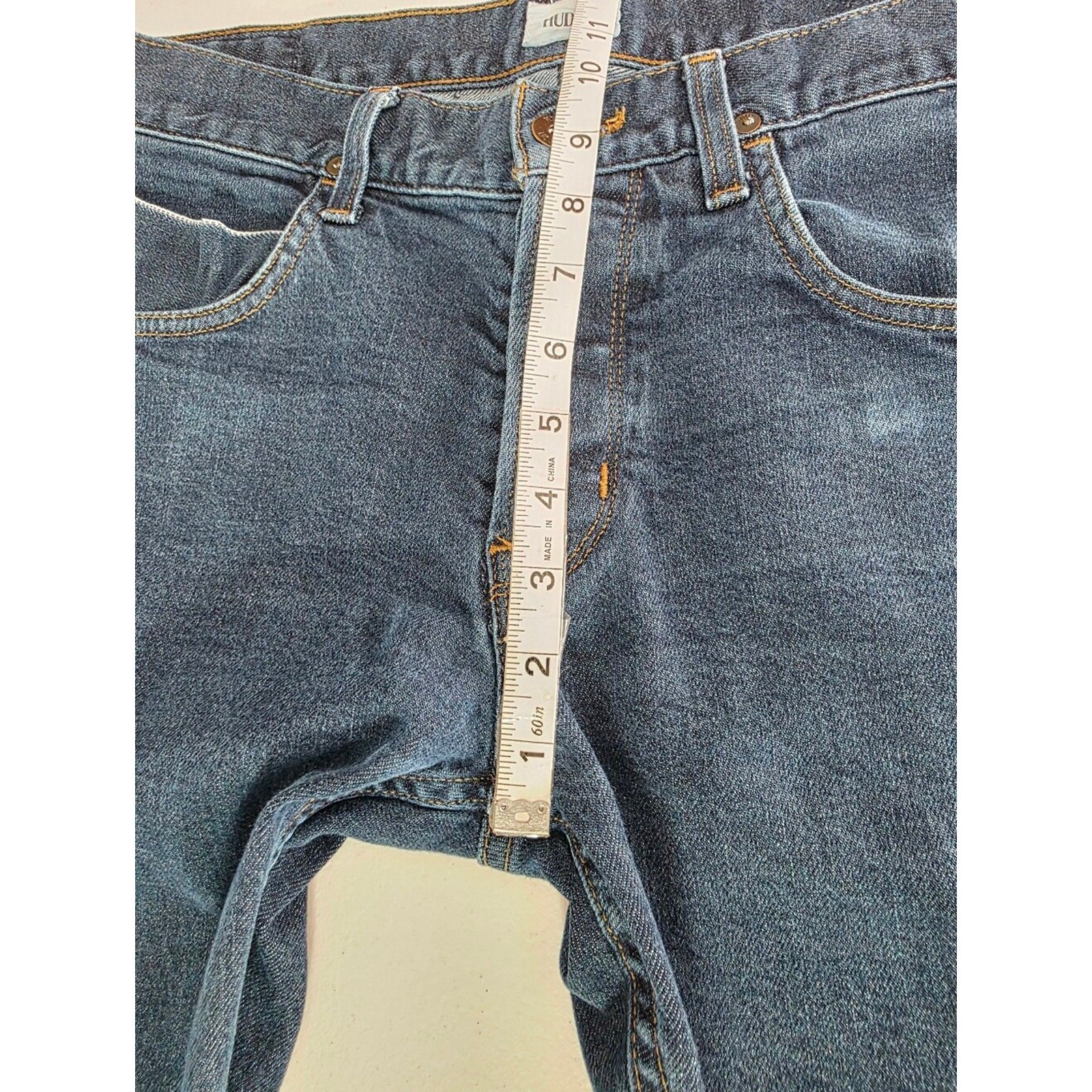 Hudson Blake Slim Straight Selvedge Button Fly Jeans Men 34×31 Dark Wash