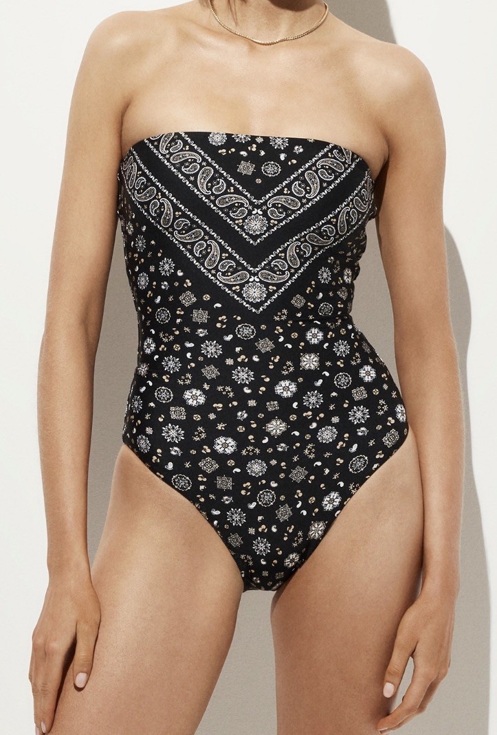 NWT J.Crew Size 8 Long-torso Gemma Bandeau One-piece Classic Sculpt Black Ivory