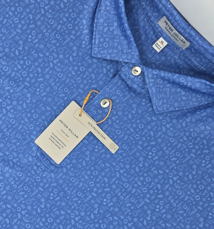 NEW Peter Millar Summer Comfort Polo Shirt Men’s XL Blue Golf Party Crown Sport