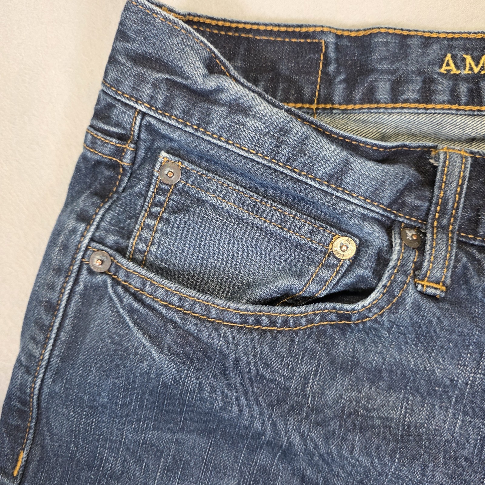 American Eagle Jeans Mens 32×32 Blue Original Straight Cotton Dark Wash Denim