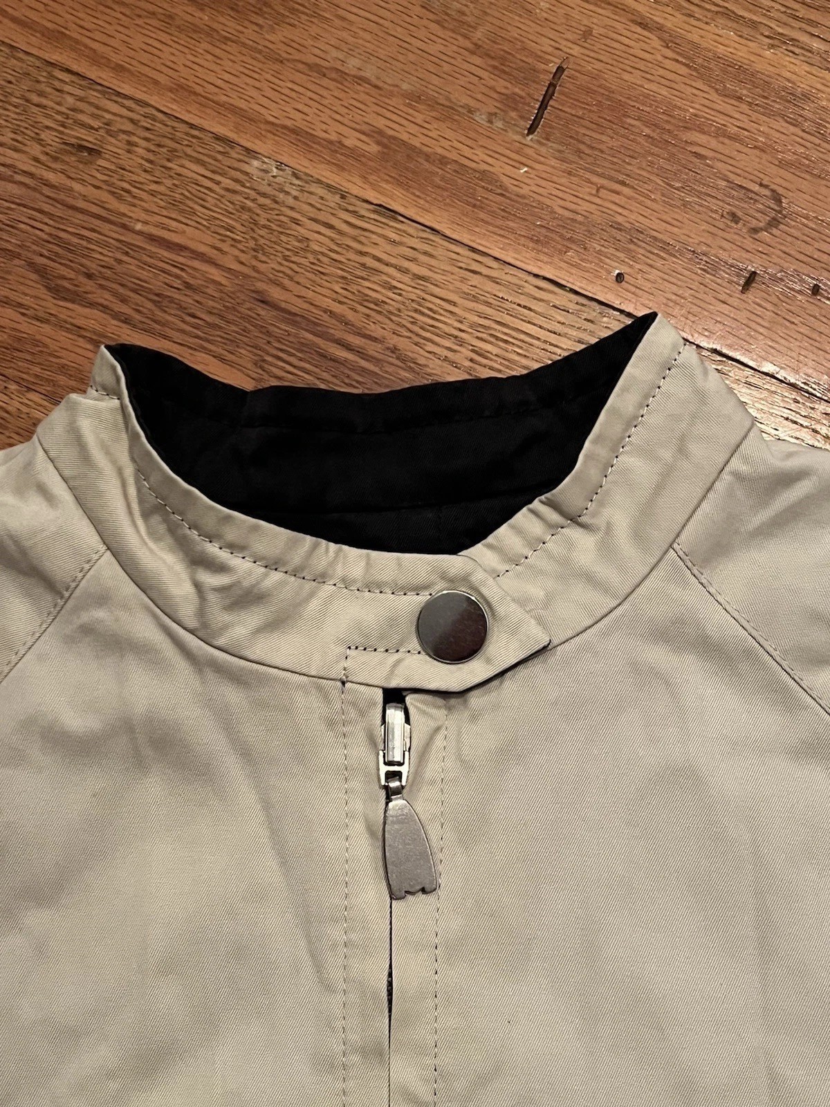 MaxMara Reversible Lightweight Zip-Front Mid-Length Jacket Beige Long Sleeve 40