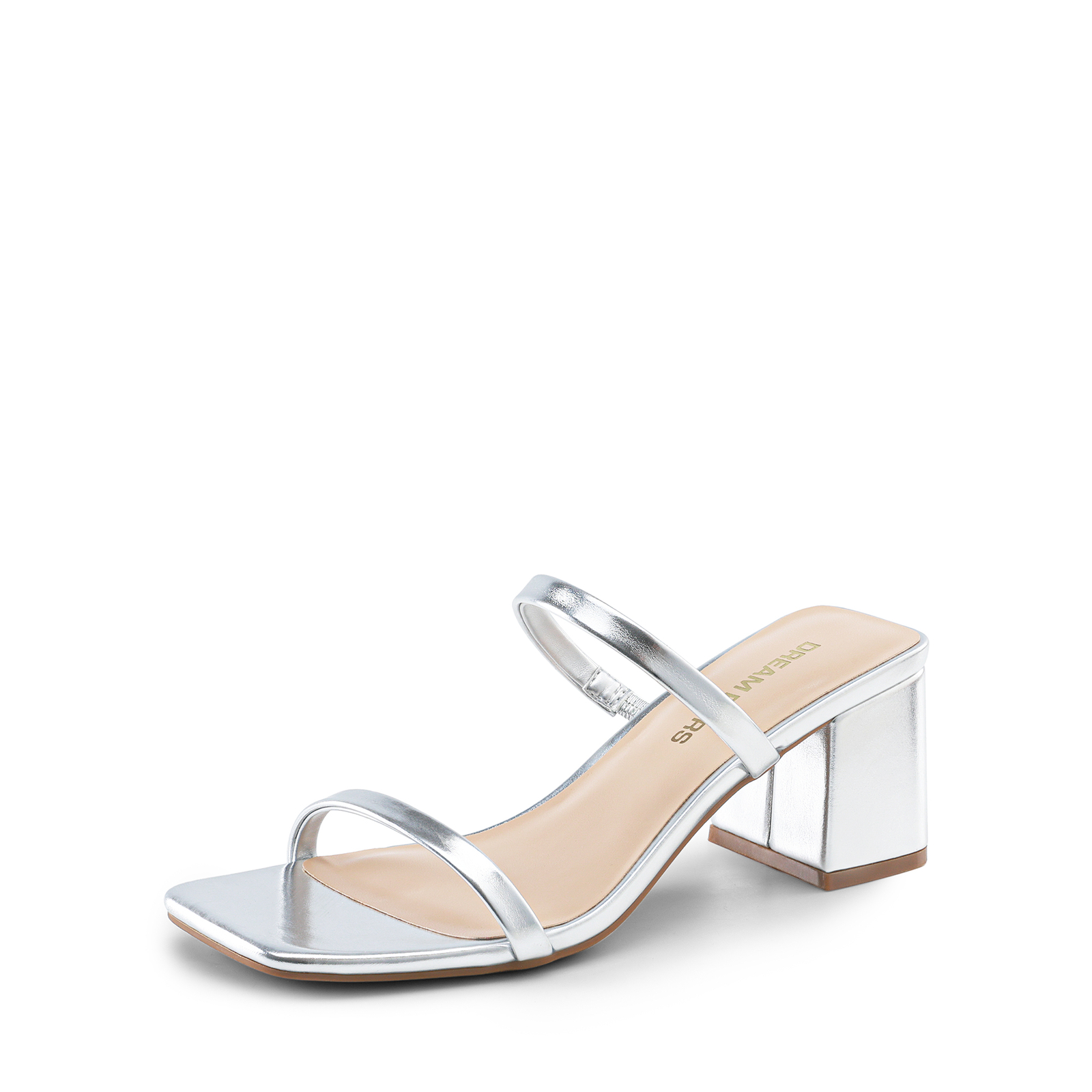 Women Heeled Sandal Low Square Open Toe Block Chunky Heels Slip On Slides Mules