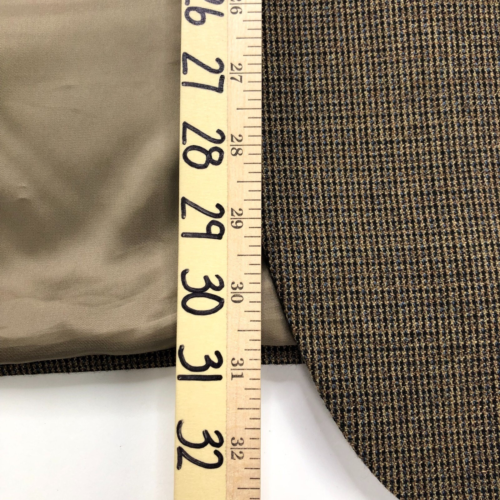 Chaps 44 R Men’s 100% Wool Sport Coat Jacket Check Pattern Brown