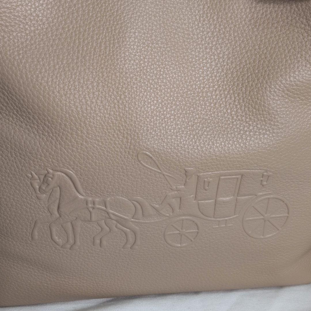 Good condition COACH Andy Tote Shoulder Bag CA165 Leather Beige x Black