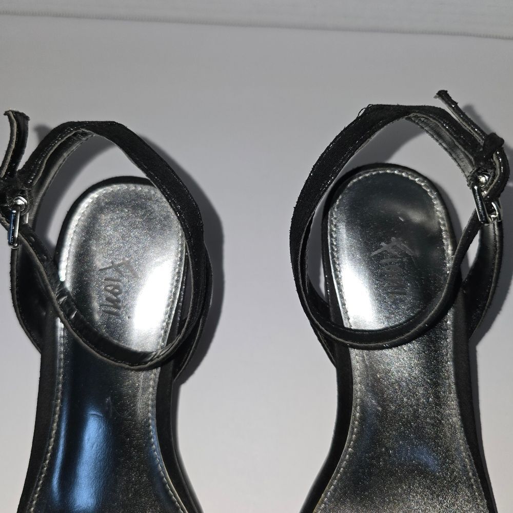 FIONI Silver and Black Heels for Stylish Occasions