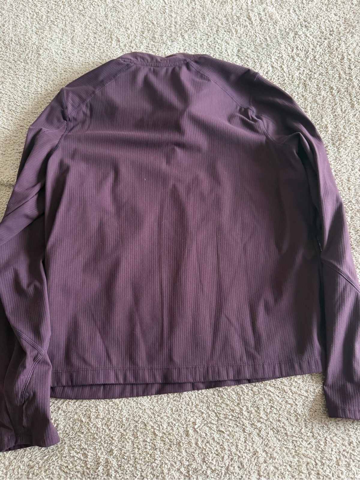 Mondetta Maroon Ribbed 1/4 Zip Pullover Jacket Large Thumbholes Athletic
