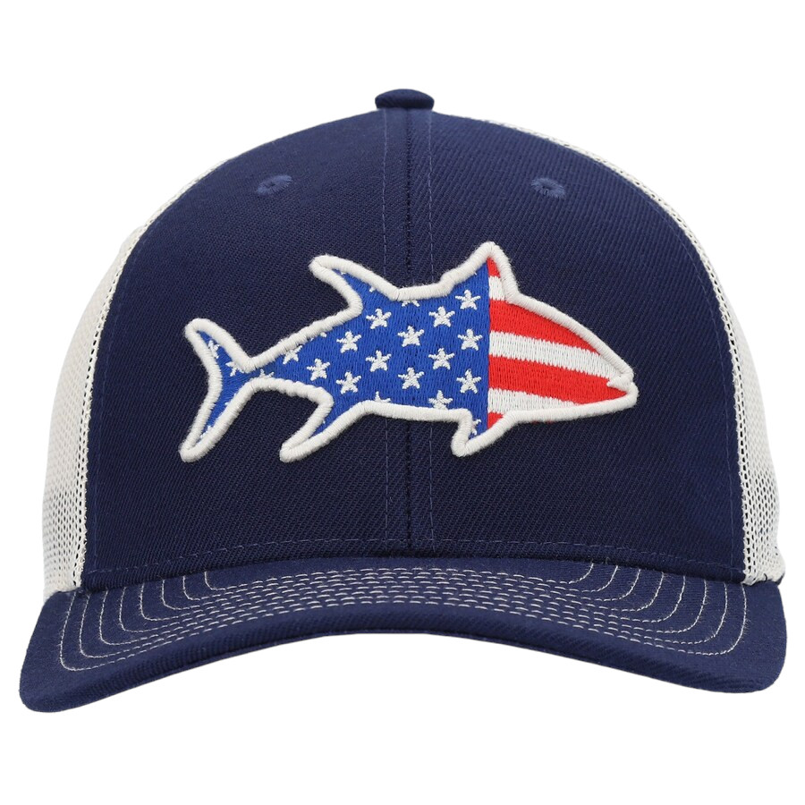 Local Crowns Tuna USA Collection Navy White Adjustable Trucker Snapback Hat OSFM