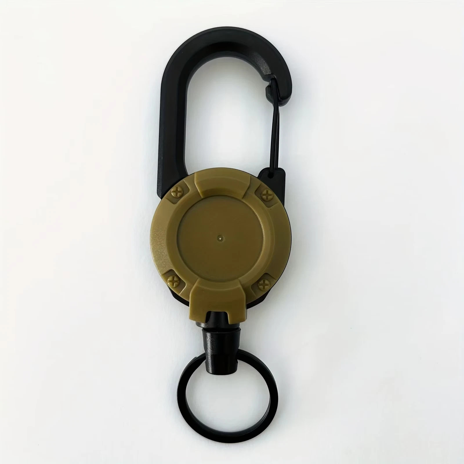 1/2/4Pcs Retractable Heavy Duty Carabiner Reel Keychain Steel Wire Badge Holder