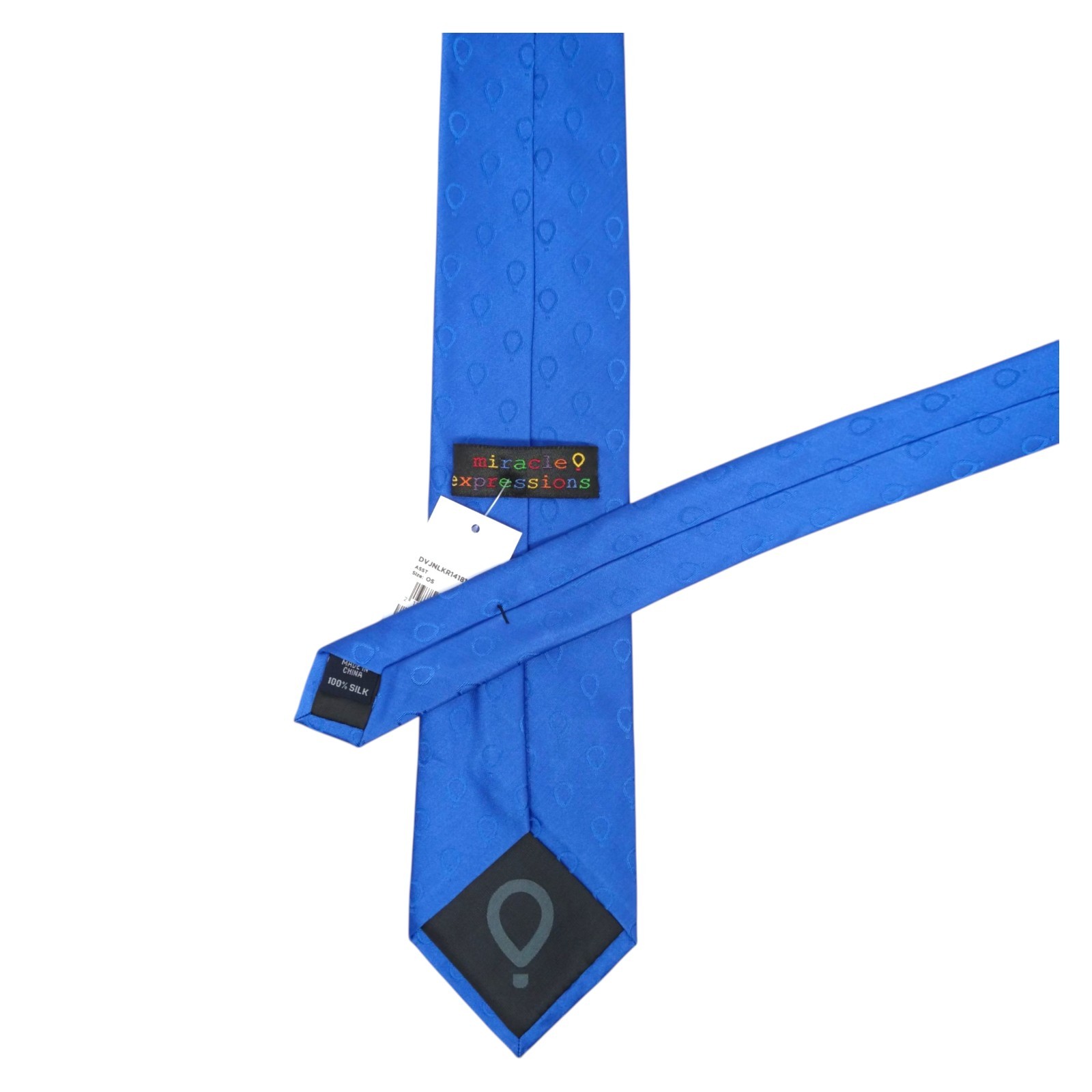 MIRACLE EXPRESSIONS Mens Silk Tie Necktie Royal Blue GEO Solid 3.25 Classic